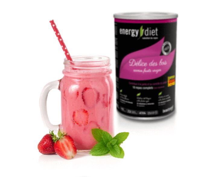 Dieta energética de coquetel de morango