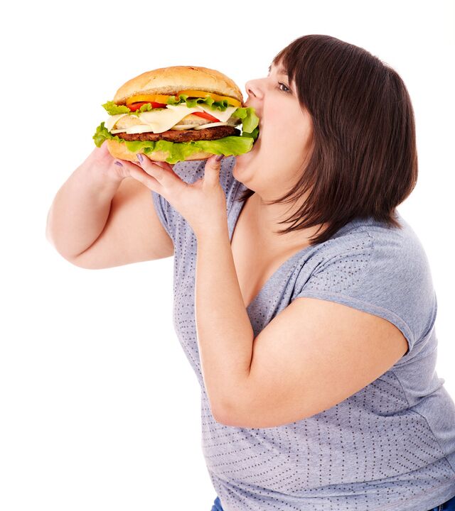 Excesso de comida com excesso de peso